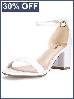 IDIFU Women's Cookie-LO Low Block Heels Chunky Sandals Ankle Strap Wedding